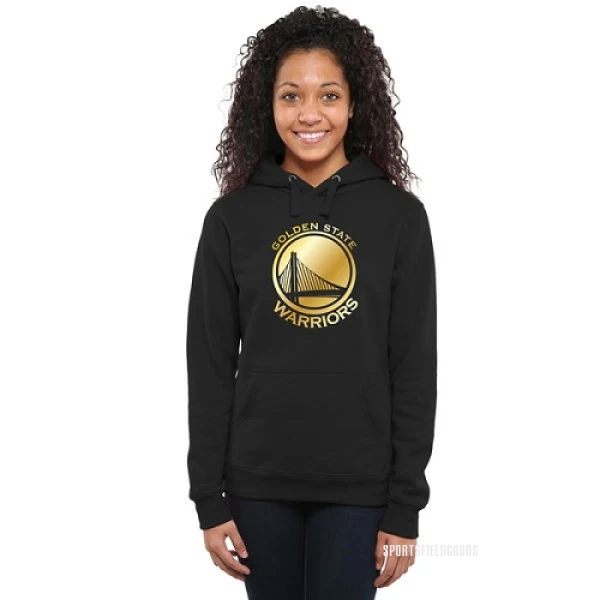 Women's Golden State Warriors Gold Collection Ladies Pullover Hoodie - Black