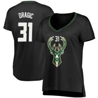 Women's Goran Dragic Milwaukee Bucks Black Fast Break Jersey - Statement Edition