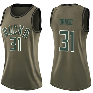 Women's Goran Dragic Milwaukee Bucks Green Swingman Salute to Service Jersey