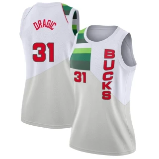 Women's Goran Dragic Milwaukee Bucks White Swingman 2018/19 Jersey - Earned Edition