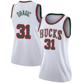 Women's Goran Dragic Milwaukee Bucks White Swingman Fashion Hardwood Classics Jersey