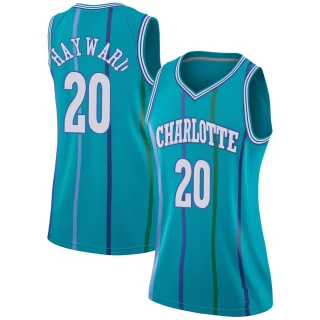 Women's Gordon Hayward Charlotte Hornets Aqua Swingman Jordan Brand Hardwood Classics Jersey