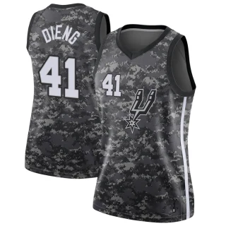 Women's Gorgui Dieng San Antonio Spurs Black Swingman Jersey - City Edition