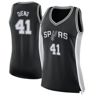 Women's Gorgui Dieng San Antonio Spurs Black Swingman Jersey - Icon Edition