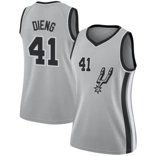 Women's Gorgui Dieng San Antonio Spurs Swingman Silver Jersey - Statement Edition
