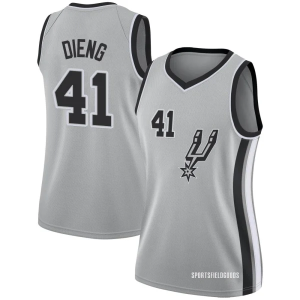 Women's Gorgui Dieng San Antonio Spurs Swingman Silver Jersey - Statement Edition