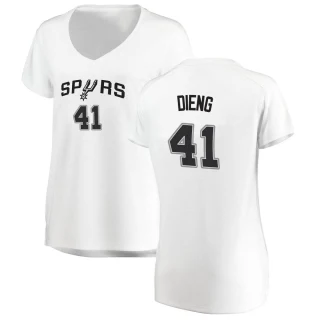 Women's Gorgui Dieng San Antonio Spurs White Fast Break Jersey - Association Edition