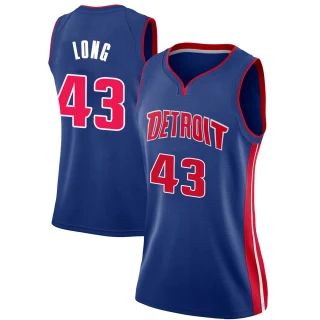 Women's Grant Long Detroit Pistons Blue Swingman Jersey - Icon Edition