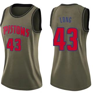 Women's Grant Long Detroit Pistons Green Swingman Salute to Service Jersey