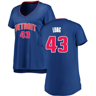Women's Grant Long Detroit Pistons Royal Fast Break Jersey - Icon Edition