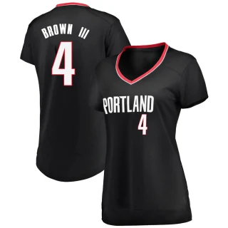 Women's Greg Brown III Portland Trail Blazers Black Fast Break Jersey - Icon Edition