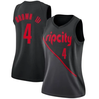 Women's Greg Brown III Portland Trail Blazers Black Swingman 2018/19 Jersey - City Edition
