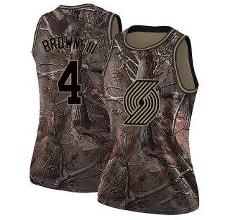 Women's Greg Brown III Portland Trail Blazers Brown Swingman Camo Realtree Collection Jersey