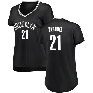 Women's Greivis Vasquez Brooklyn Nets Black Fast Break Jersey - Icon Edition