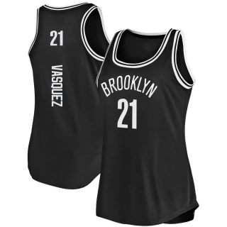 Women's Greivis Vasquez Brooklyn Nets Black Fast Break Tank Jersey - Icon Edition