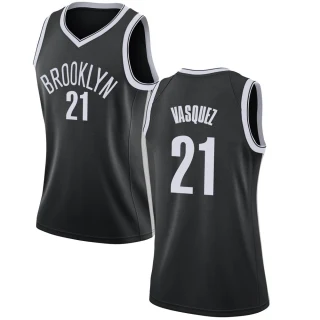Women's Greivis Vasquez Brooklyn Nets Black Swingman Jersey - Icon Edition