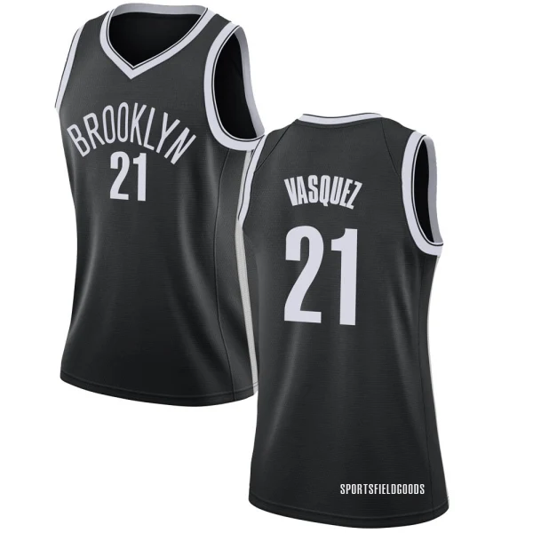 Women's Greivis Vasquez Brooklyn Nets Black Swingman Jersey - Icon Edition