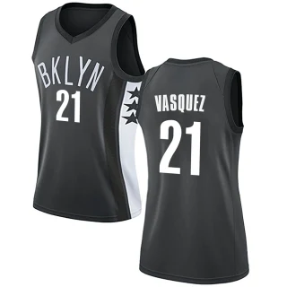 Women's Greivis Vasquez Brooklyn Nets Gray Swingman Jersey - Statement Edition