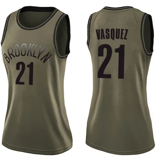 Women's Greivis Vasquez Brooklyn Nets Green Swingman Salute to Service Jersey
