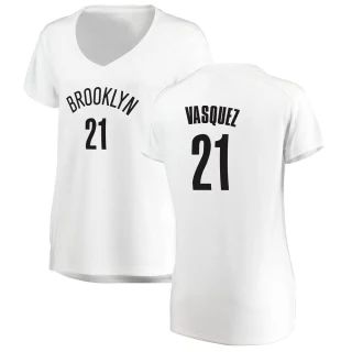 Women's Greivis Vasquez Brooklyn Nets White Fast Break Jersey - Association Edition