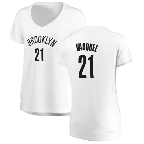 Women's Greivis Vasquez Brooklyn Nets White Fast Break Jersey - Association Edition