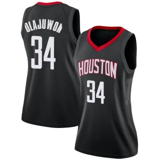 Women's Hakeem Olajuwon Houston Rockets Black Swingman Jersey - Statement Edition