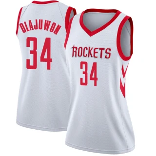 Women's Hakeem Olajuwon Houston Rockets White Swingman Jersey - Association Edition