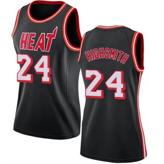 Women's Haywood Highsmith Miami Heat Black Swingman Fashion Hardwood Classics Jersey