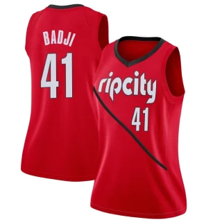Women's Ibou Badji Portland Trail Blazers Red Swingman 2018/19 Jersey - Earned Edition