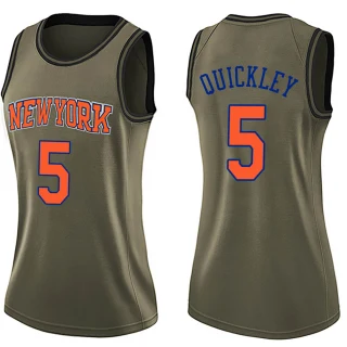 Women's Immanuel Quickley New York Knicks Green Swingman Salute to Service Jersey