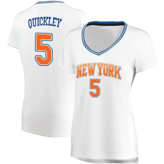Women's Immanuel Quickley New York Knicks White Fast Break Jersey - Statement Edition