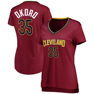 Women's Isaac Okoro Cleveland Cavaliers Fast Break Wine Jersey - Icon Edition