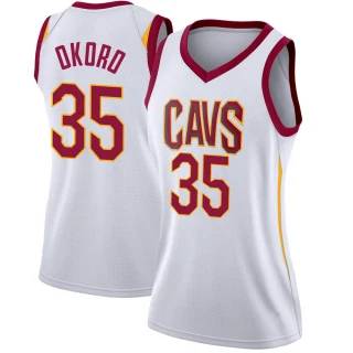 Women's Isaac Okoro Cleveland Cavaliers White Swingman Jersey - Association Edition
