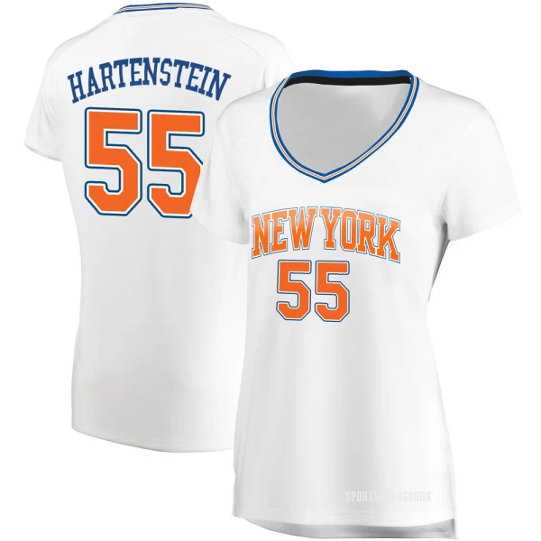 Women's Isaiah Hartenstein New York Knicks White Fast Break Jersey - Statement Edition