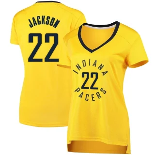 Women's Isaiah Jackson Indiana Pacers Gold Fast Break Jersey - Statement Edition