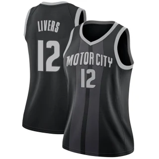 Women's Isaiah Livers Detroit Pistons Black Swingman 2018/19 Jersey - City Edition