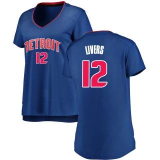 Women's Isaiah Livers Detroit Pistons Royal Fast Break Jersey - Icon Edition