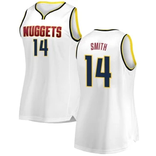 Women's Ish Smith Denver Nuggets White Fast Break 2018/19 Jersey - Association Edition