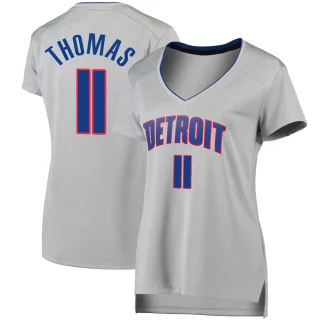 Women's Isiah Thomas Detroit Pistons Fast Break Silver Jersey - Statement Edition