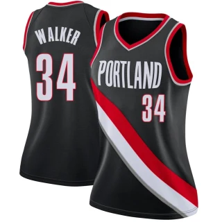 Women's Jabari Walker Portland Trail Blazers Black Swingman Jersey - Icon Edition