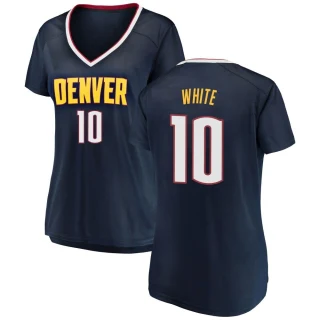 Women's Jack White Denver Nuggets White Fast Break Navy 2018/19 Jersey - Icon Edition