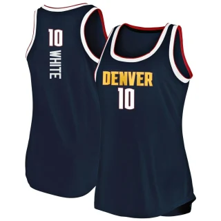 Women's Jack White Denver Nuggets White Fast Break Navy 2019/20 Tank Jersey - Icon Edition