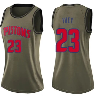Women's Jaden Ivey Detroit Pistons Green Swingman Salute to Service Jersey