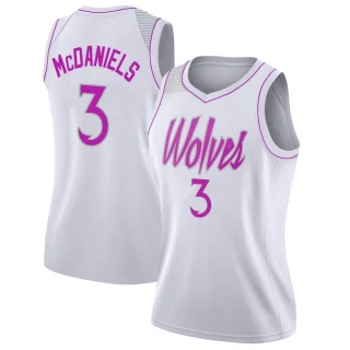 Women's Jaden McDaniels Minnesota Timberwolves White Swingman 2018/19 Jersey - Earned Edition