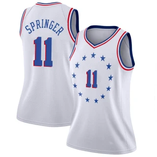 Women's Jaden Springer Philadelphia 76ers White Swingman 2018/19 Jersey - Earned Edition