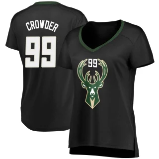 Women's Jae Crowder Milwaukee Bucks Black Fast Break Jersey - Statement Edition