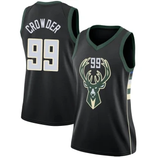 Women's Jae Crowder Milwaukee Bucks Black Swingman Jersey - Statement Edition