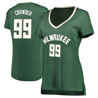 Women's Jae Crowder Milwaukee Bucks Green Fast Break Jersey - Icon Edition