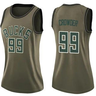 Women's Jae Crowder Milwaukee Bucks Green Swingman Salute to Service Jersey
