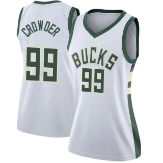 Women's Jae Crowder Milwaukee Bucks White Swingman Jersey - Association Edition